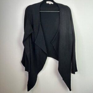 Jones New York Sport black open front waterfall‎ cardigan size large